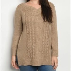 Mocha knitted sweater Curvy